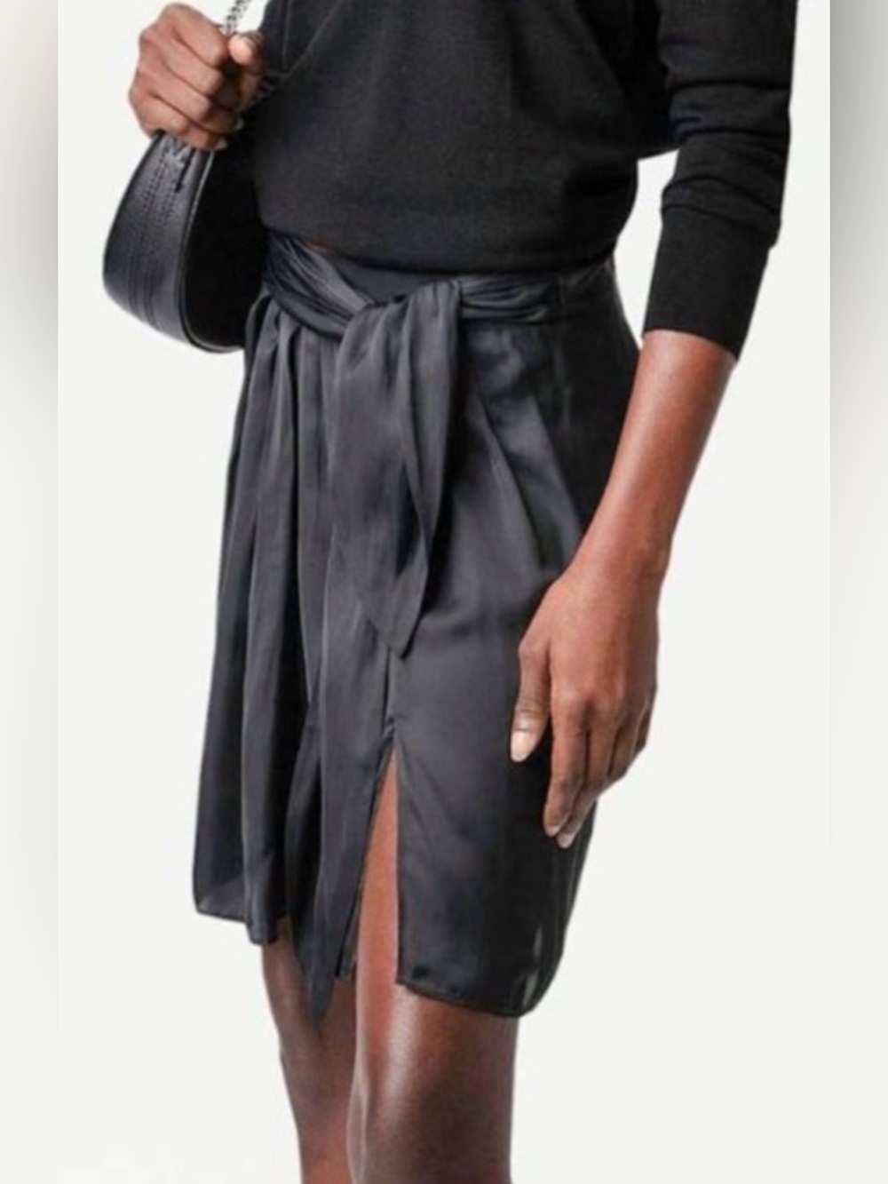 Zadig & Voltaire Tie-Waist Satin Skirt -NWT